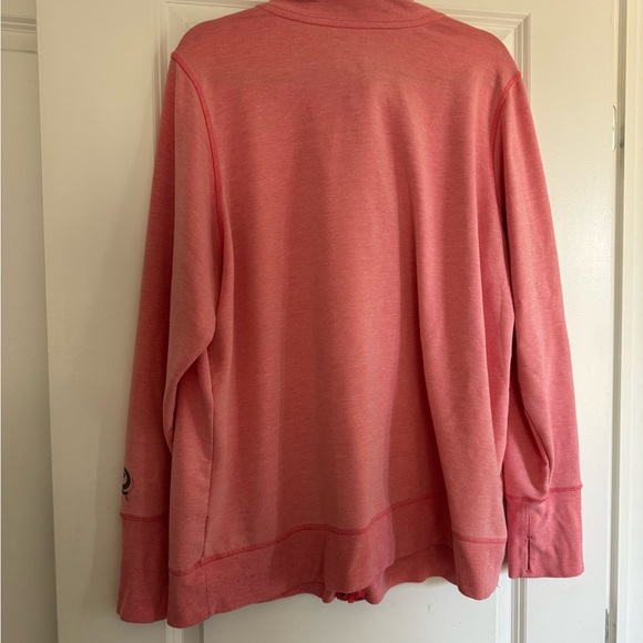 Plus Size Pink Long Sleeve Sports Shirt Jacket - Picture 4 of 5